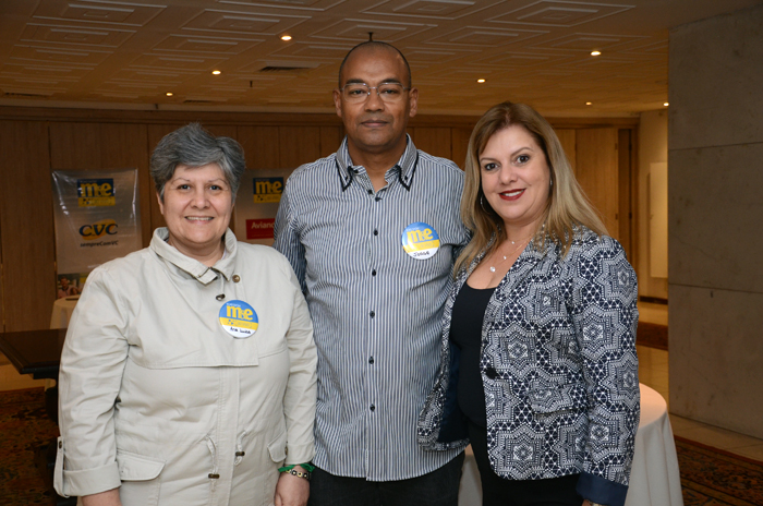 Ana Luiza e Jorge Guedes, da Hilanas Tur, e Claudia da Rocha Oliveira, do Tulip Inn Ana Luiza e Jorge Guedes, da Hilanas Tur, e Claudia da Rocha Oliveira, do Tulip Inn