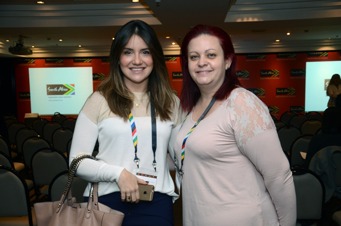 Carolina Orichio, da South African Airways, e Marcela Azevedo, da Viajanet