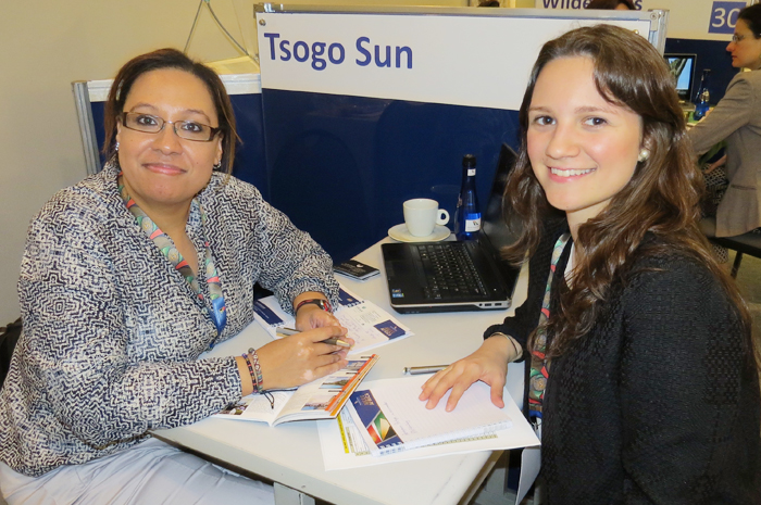 Charlene Campbell, da Tsogo Sun, e Josefina Bouhier, da Swan Turismo