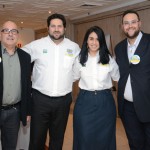 Claudio Cunha, da Quebec Tur, Vitor Bauab e Luciana Fernandes, do M&E, e Gustavo Pillar, da Pillar Turismo
