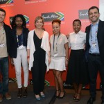 Diogo Caldeira, Ntsikana Shipalana, Tatiana Isler e Abby Swartz, da South African Tourism, Pontsho Moeketsi, do Turismo de Joanesburg, e Marcelo Marques, da South African Tourism