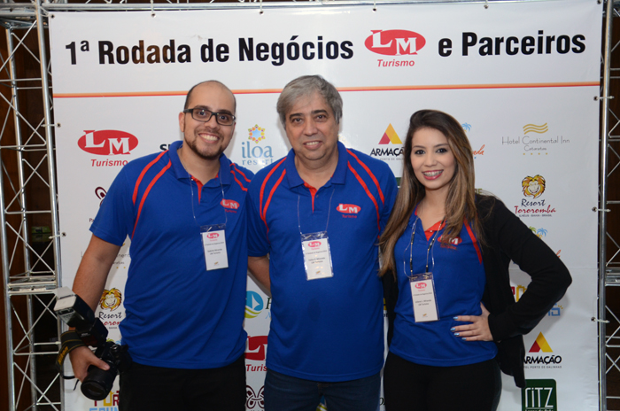 Gabril, Celso e Juliana Miranda, da LM Turismo