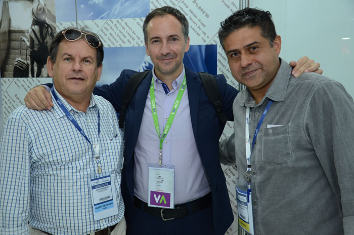 João Macedo, da Felden Tours, Rafael Galán, da Wamos Circuitos, e Marcos Pacheco, da Destinex Turismo João Macedo, da Felden Tours, Rafael Galán, da Wamos Circuitos, e Marcos Pacheco, da Destinex Turismo