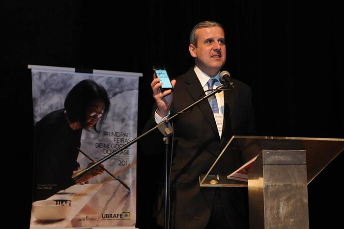 Juan Pablo de Vera apresentando o novo app da Ubrafe    Foto: Ubrafe