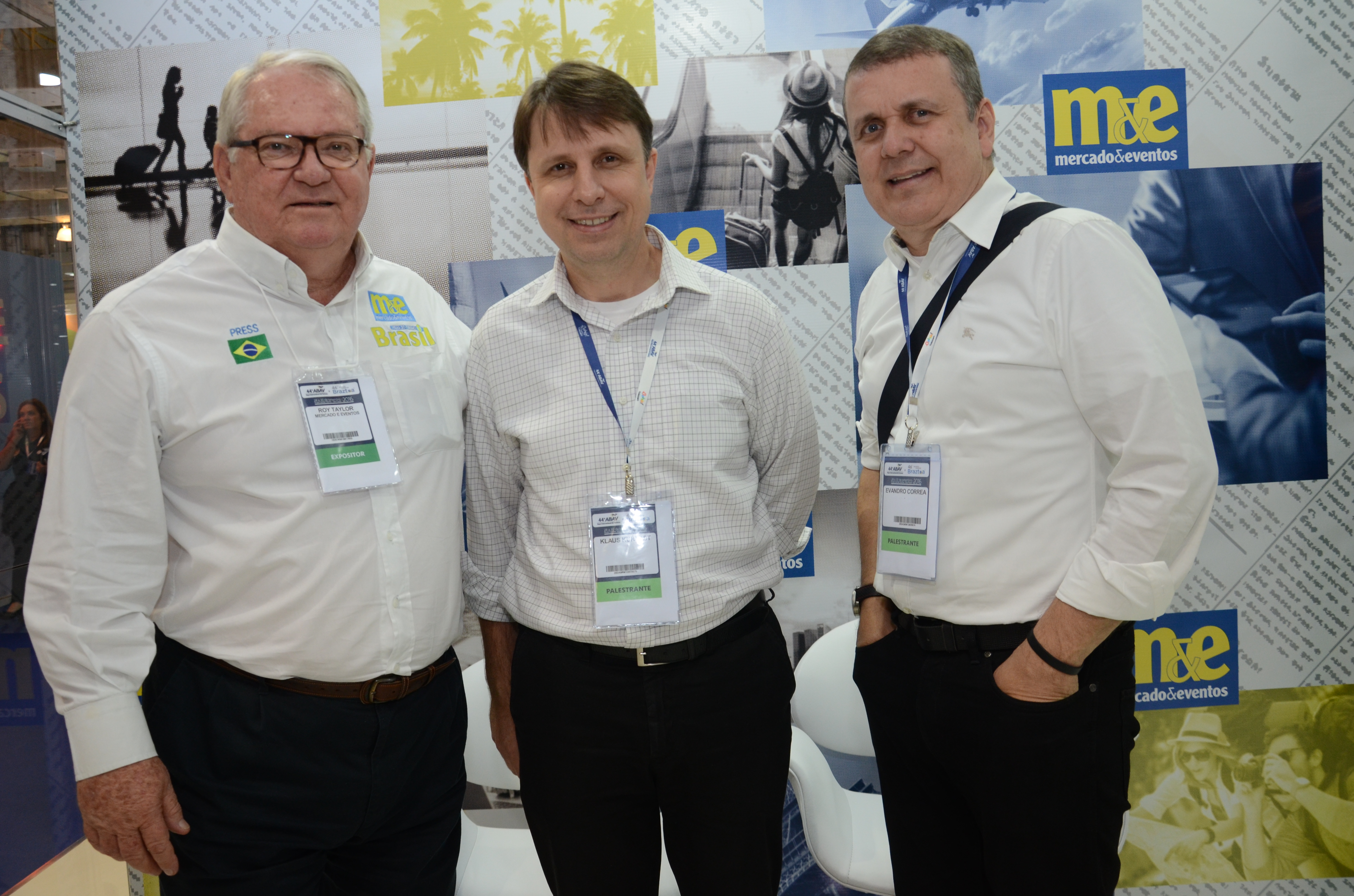 Klaus Kühnast e Evandro Correa, da Bek Up, com Roy Taylor, do M&E