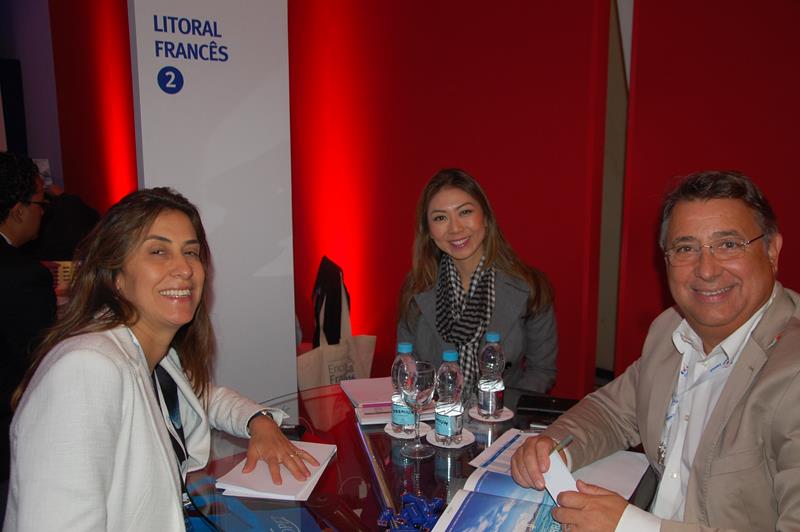 Liliane Jacob, da Visual, Ana Taquecita, da New Age, e Claude Maniscalco, do Turismo de Saint Tropez