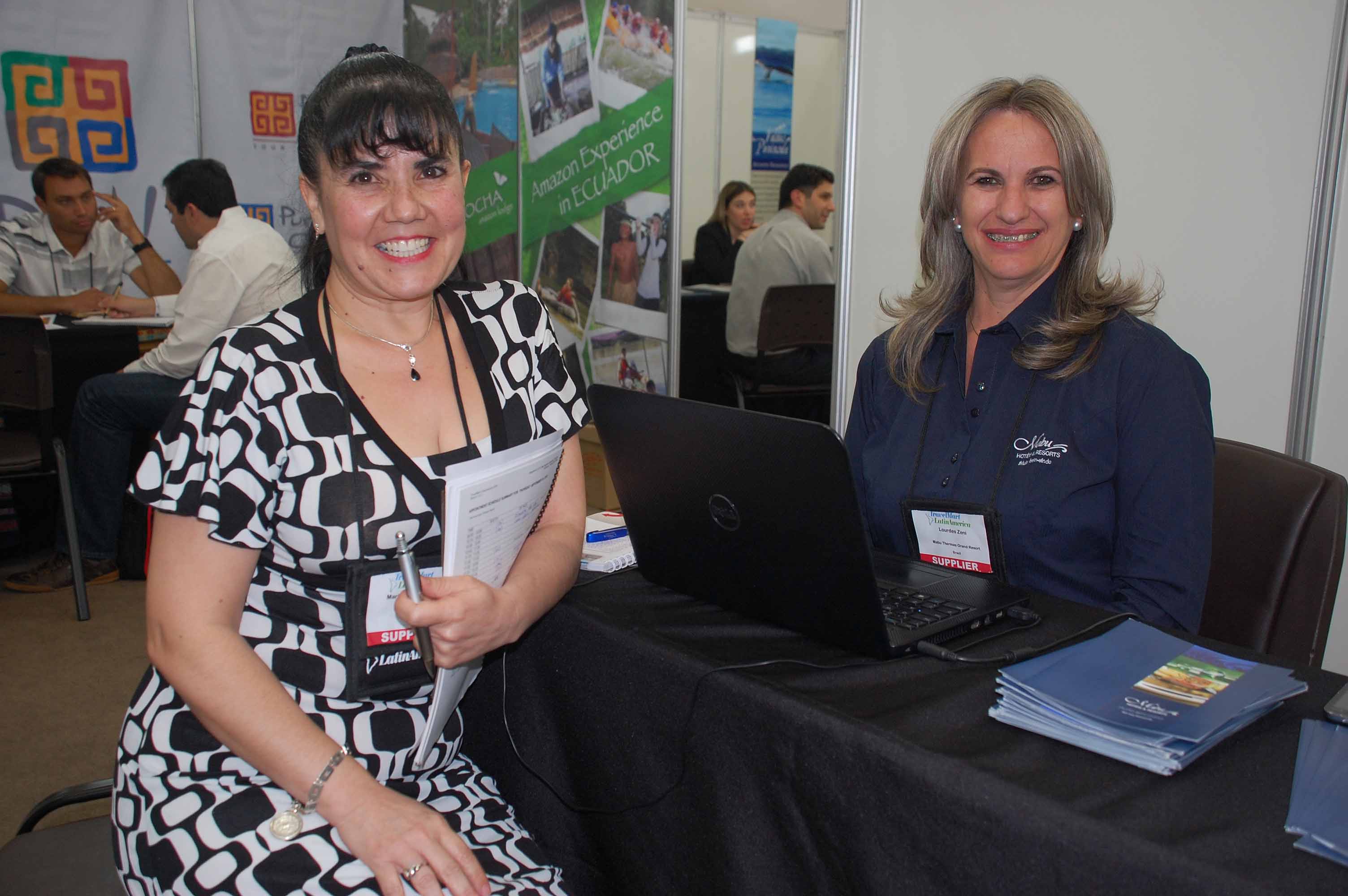 María González, da Cuenca Turismo e Lourdes Zeni, do Mabu Iguassu