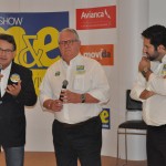 Luis Fernando Moraes, secretário de Turismo de Porto Alegre, com Roy Taylor e Vitor Bauab, do M&E