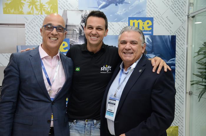 Paulo Perez, da Sky Operator, Alexandre Pinto, da Shift, e Celso Aredes, da Sky Operators
