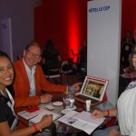 Priscila Pereira, da Travelplace, Jean-Claude Bernard, do Hotel Le Cep, e Jeanne Drumond, da Plantel