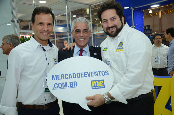Roberto Roman, da Travel Ace, Marcos Balsamão, da Abav-SP, e Vitor Bauab, do M&E