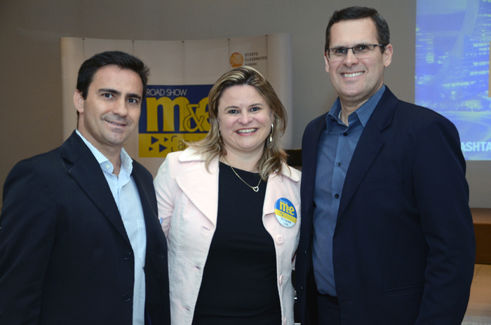 Rogério Mendes, Fernanda Morsch e Jairo Bratkowski, da CVC