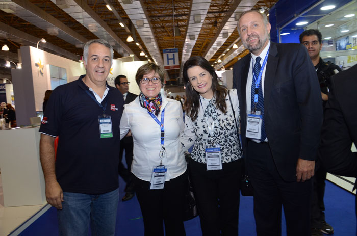 Sylvio Ferraz, da MMTGapnet, com Nádia Kardouss, Jacqueline Ledo e Gustavo Esusy, da Copa Airlines