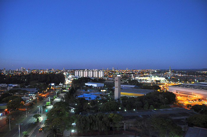 A vista do último andar, onde ficam a academia, sauna e hidromassagem