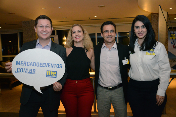Anselmo Breves, Marta Lobo e Rogerio Mendes, da CVC, e Luciana Fernandes, do M&E Anselmo Breves, Marta Lobo e Rogerio Mendes, da CVC, e Luciana Fernandes, do M&E