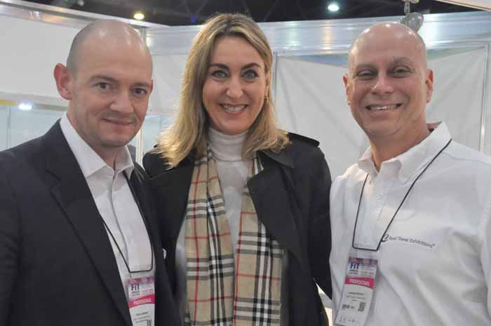 Charlie Cracknell, Luciane Leite e Lawrence Reinisch, da Reed Exhibitions