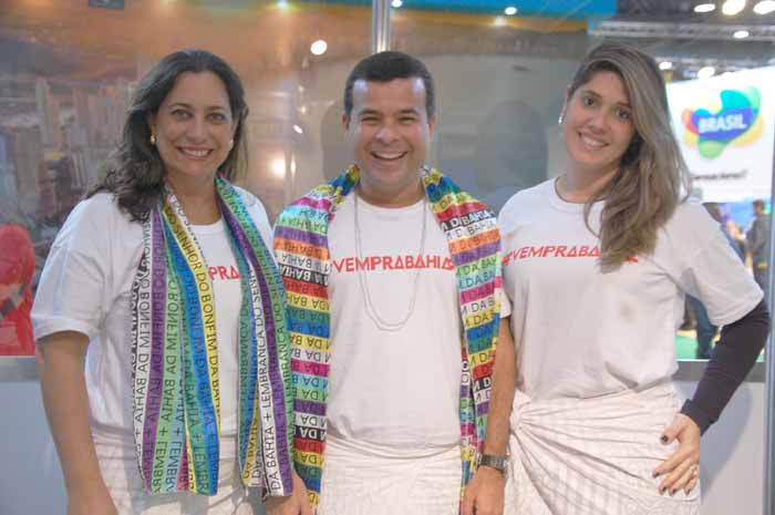 Cristina Mendonça, Celso Coelho e Taluana Maron, da Bahiatursa