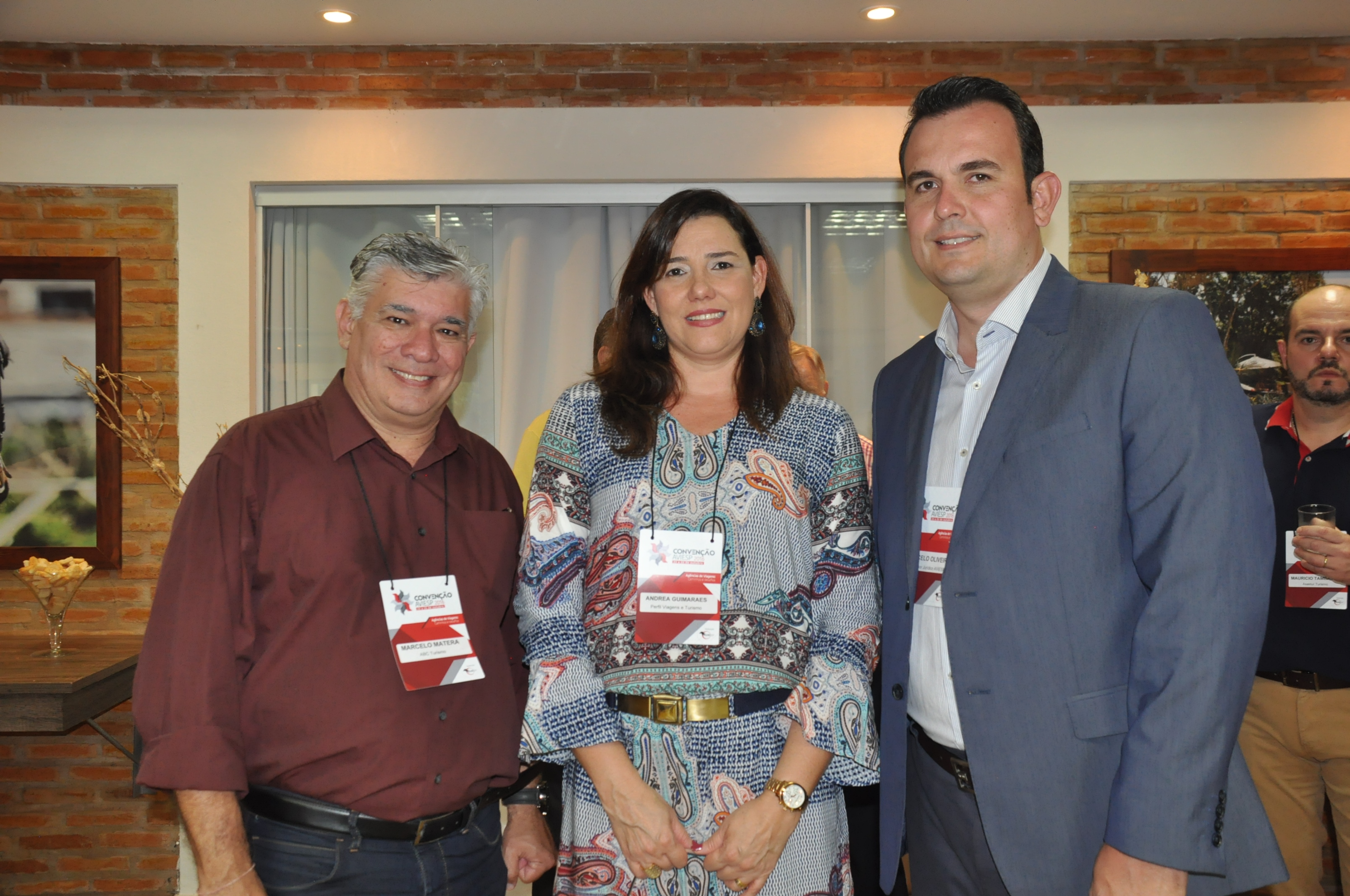 Marcelo Mantera da ABC Turismo, Andrea Guimarães da Perfil Viagens e Marcelo Oliveira da Aviesp