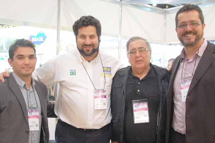 Diego Batica, da TipGroup, Vitor Bauab, do M&E, Marcel Monteiro, da Transamérica Turismo, e Aguinaldo Junior, da TripGroup
