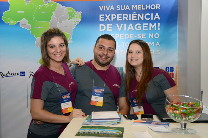 Fernanda Surrini, Rafael Braga, e Jessica D'Amico, do Atlântica Hotels Fernanda Surrini, Rafael Braga, e Jessica D'Amico, do Atlântica Hotels