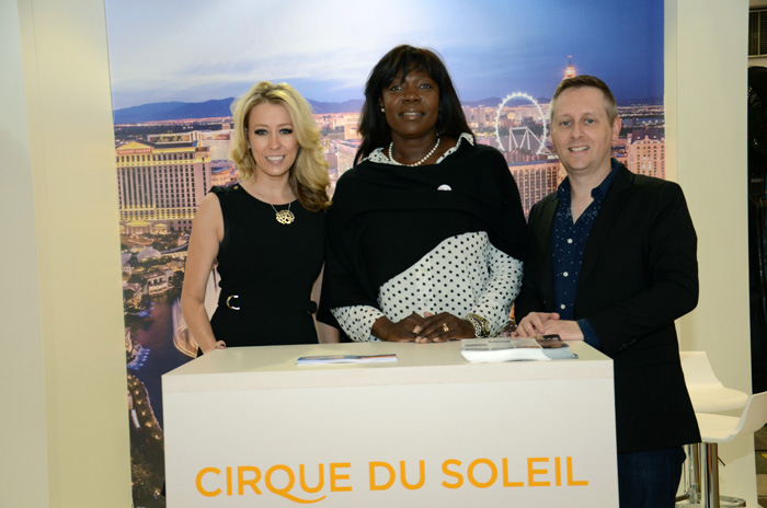 Janelle Jacks, Patricia Niscior e Jeff Lovari, do Cirque du Soleil Janelle Jacks, Patricia Niscior e Jeff Lovari, do Cirque du Soleil