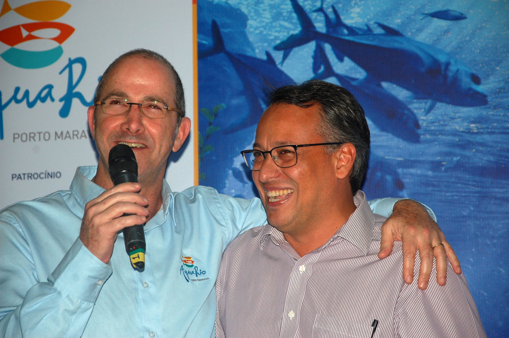 Marcelo Spielman, CEO do AquaRio, e Antonio Pedro, secretário de Turismo do Rio Marcelo Spielman, CEO do AquaRio, e Antonio Pedro, secretário de Turismo do Rio