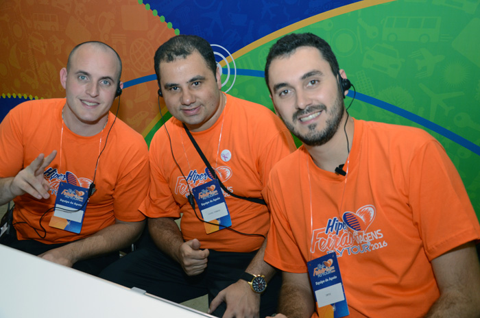 Marcos Pessuto, Daniel Firmino, e Rafael Ortiz, da Flytour
