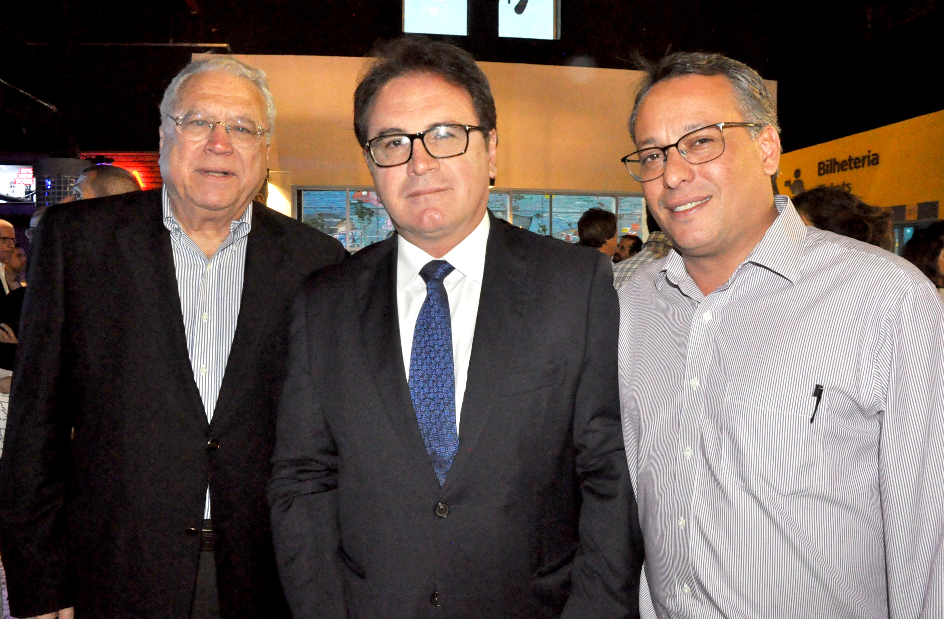 Paulo Protassio, presidente da ACRJ, Vinicius Lummertz, presidente da Embratur, e Antonio Pedro Figueira de Mello, secretario de turismo do Rio de Janeiro