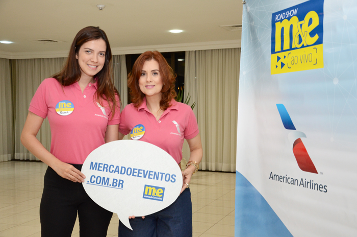 Sarah Ferreira e Patricia Assunção, da American Airlines Sarah Ferreira e Patricia Assunção, da American Airlines