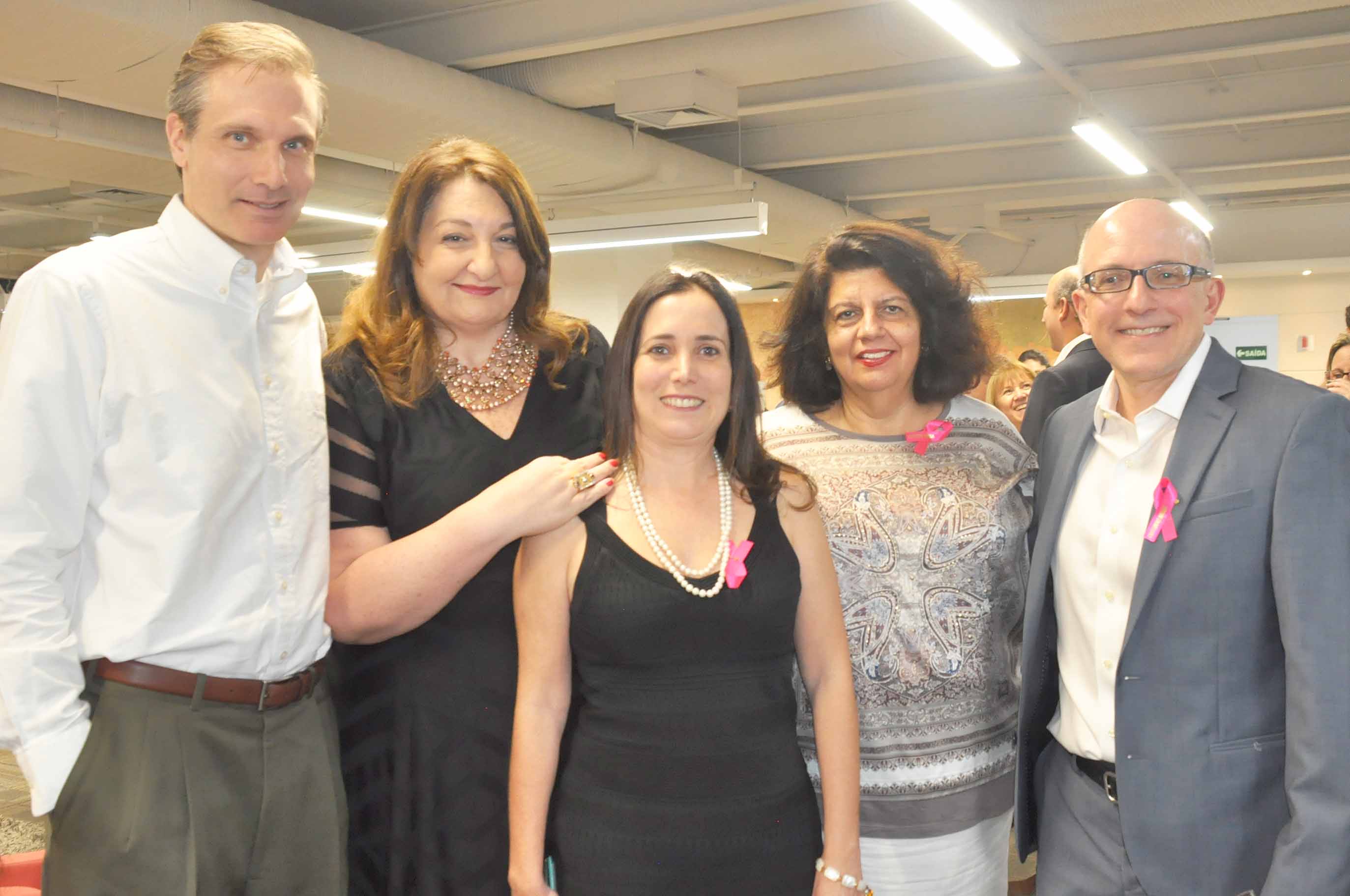 Steve Knode, cônsul EUA em SP, Magda Nassar, Andrea Leone, Jussara Haddad e Aldo Leone
