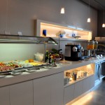 Uma parte do buffet do lounge