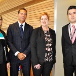 Jaqueline Silva, coordenadora de Serviços Premium, Alexandre Cavalcanti, gerente de Vendas para o RJ e Nordeste, Trish Hollinrake, diretora de Serviços Premium, e Elio Hamaoka, gerente de aeroporto no RIOgaleão