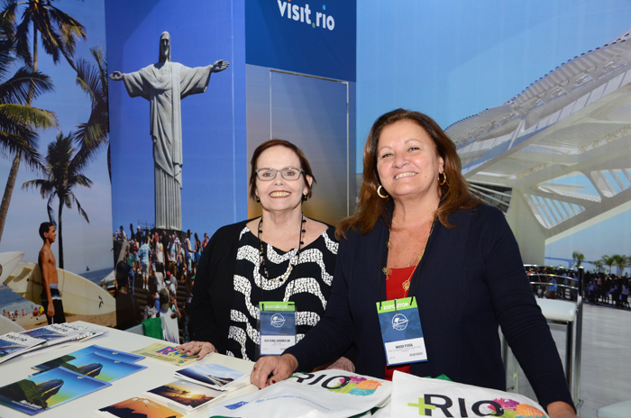 Clea Regina, da Riotur, e Marcia Pessoa, do Rio CVB