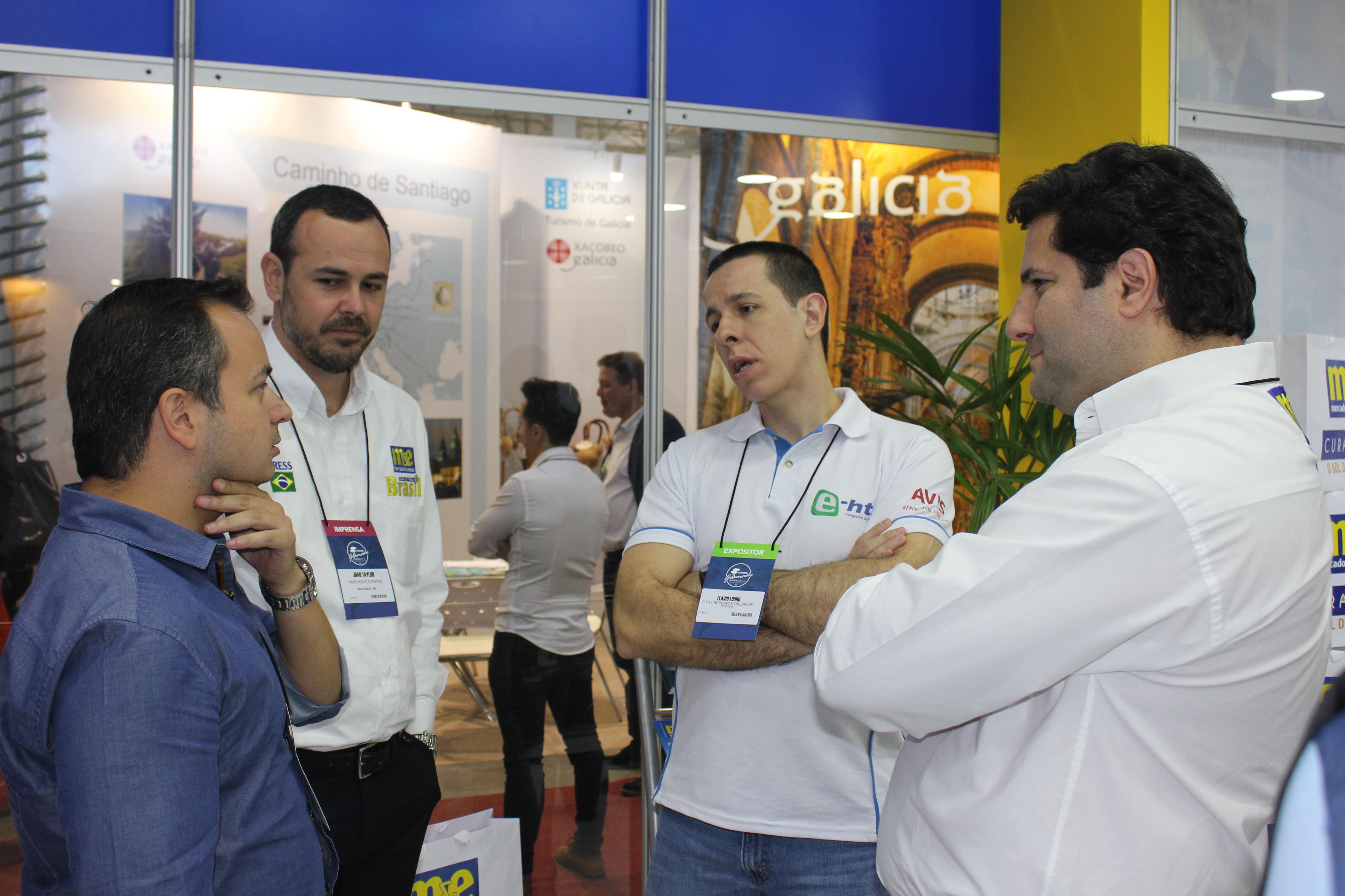 Daniel Santos, do Nacional Inn, João Taylor, do M&E, Flavio Louro, da E-HTL, e Vitor Bauab, do M&E