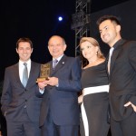 Eduardo Zorzanello, Marta Rossi e Marcus Rossi, do Festuris, com Antonio Americo, da Azul