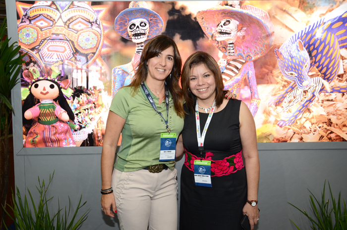 Gisele Torrano, do Melia Hotels, e Diana Pomar, do Turismo do Mexico
