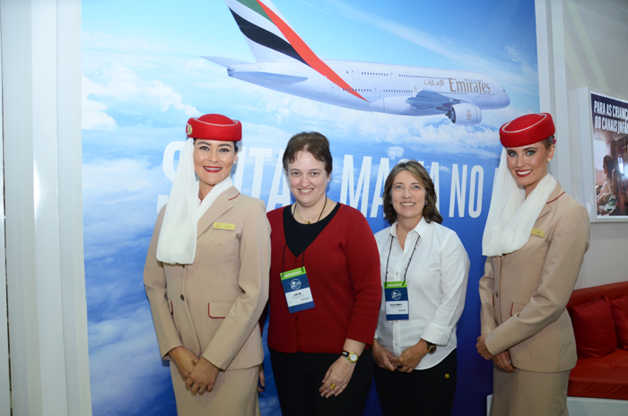 Karin Lima e Valeria Henriques, da Emirates