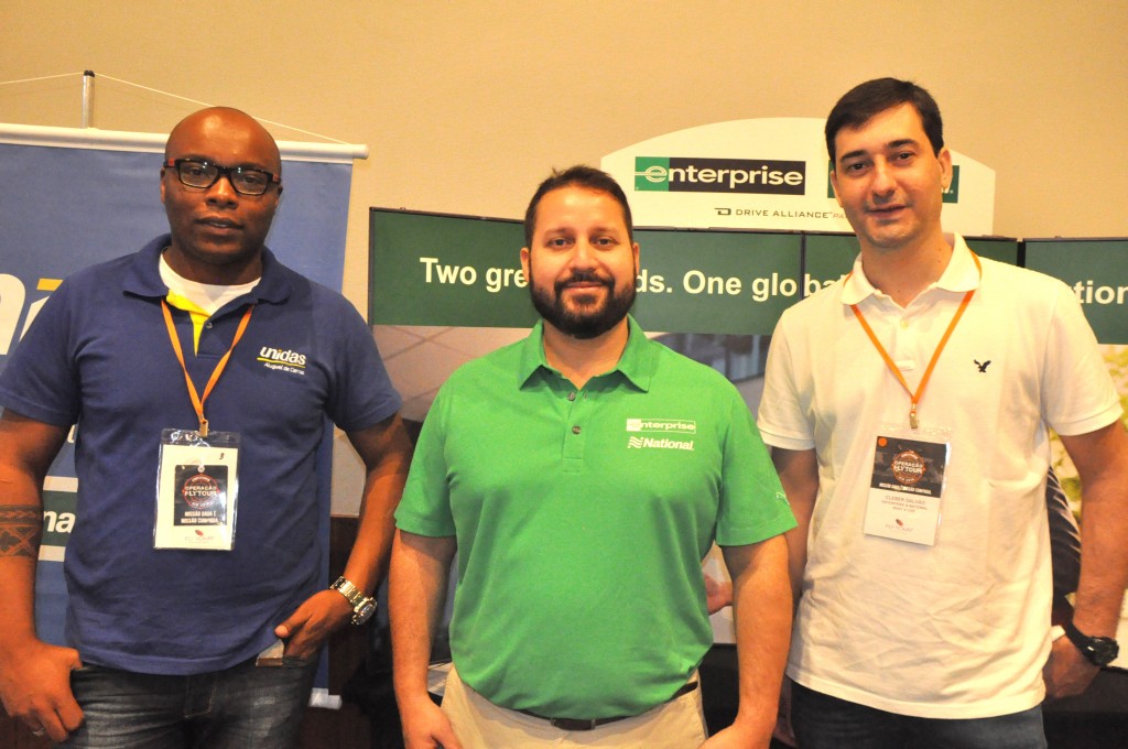 Luis Ramos, da Unidas, Robson Oliveira e Cleber Galvão, da Enterprise Holdings