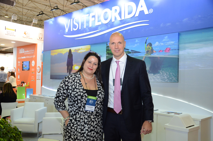 Rafaella Gross Brown e Marcelo Kaiser, do Visit Florida