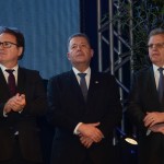 Vinicius Lummertzs, presidente da Embratur, Alexandre Sampaio, da FBHA, e Edmar Bull, presidente da  Abav Nacional