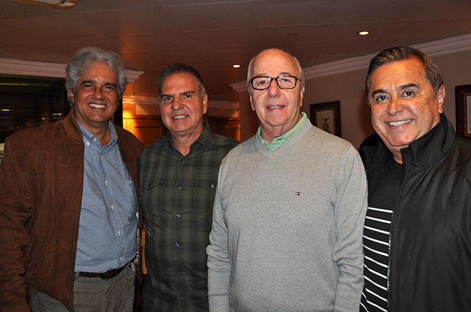 Fred Teixeira, da Luck Viagens, Eduardo Vasconcelos, da Kontik, e Francisco Leme e Carlos Alberto Sá, da Voetur Fred Teixeira, da Luck Viagens, Eduardo Vasconcelos, da Kontik, e Francisco Leme e Carlos Alberto Sá, da Voetur