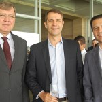 Peter Weber e Márvio Mansur, da SkyTeam Consolidadora, e André Sanajoti, da High Light