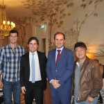Rubens Schwartzmann, Gervásio Tanabe, da Abracorp com Pedro Frazão e Frederico Ayala, da rede Tivoli Hotelis