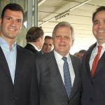 Rubens Schwartzmann, da Abracorp, Edmar Bull, da Abav, e Eduardo Bernardes, da Gol