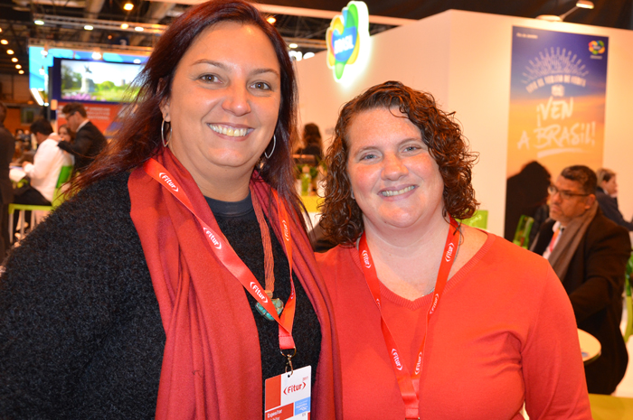 Cristina Courty, da Potencial Travel com Rebecca Meadows, da Avianca