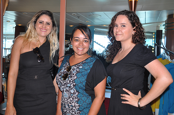 Cecilia Toledo, da PUC Turismo, Talita Oliveira, da Magestur, e Roberta Quintino, da R11