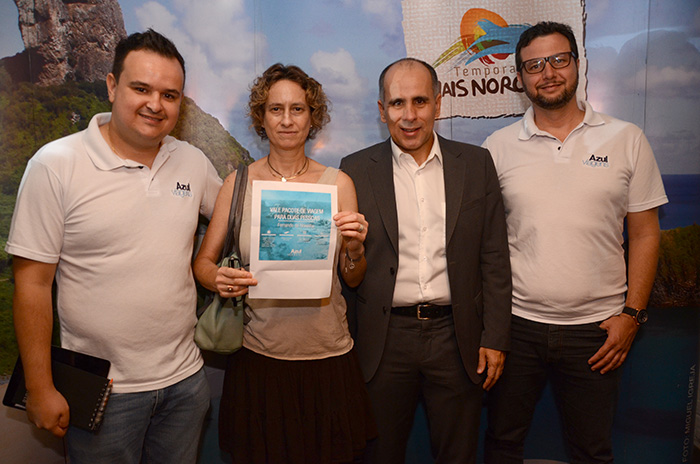 Heitor Soares, da Azul Viagens, Sonia Werblowsky, da Freeway Viagens, Luis Eduardo, e Ricardo Alfredo, da Azul Viagens Heitor Soares, da Azul Viagens, Sonia Werblowsky, da Freeway Viagens, Luis Eduardo, e Ricardo Alfredo, da Azul Viagens