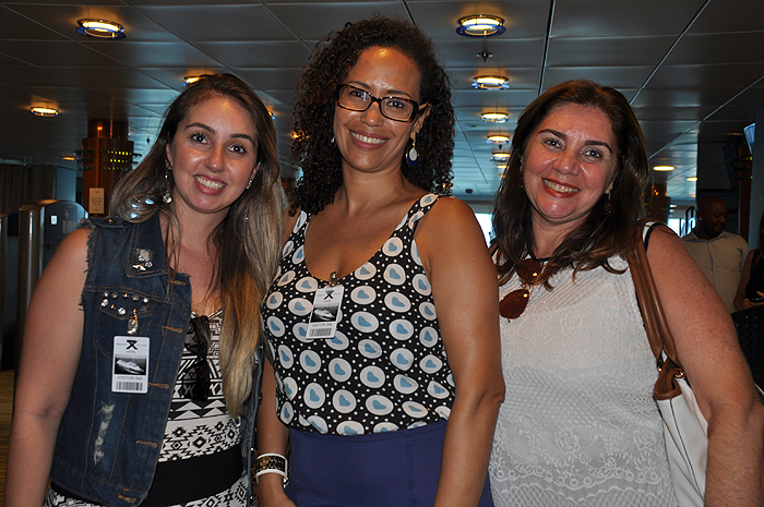Thays Ancev, da Agaxtur, Leonilda Santos, da Braun, e Simone Galetto, da Mendestur