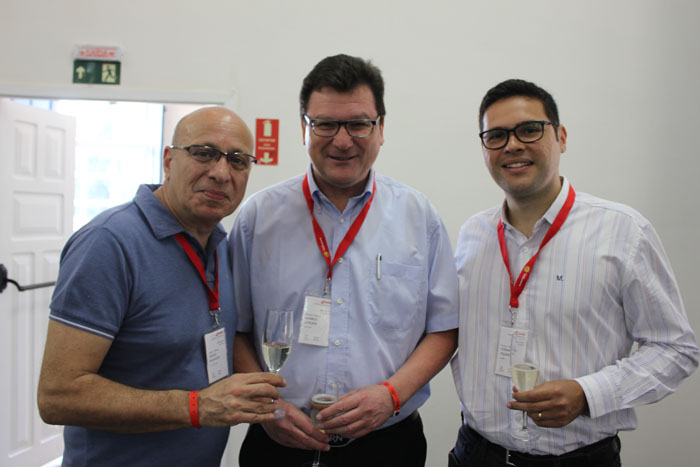 Amjad Nashashi, da Swiss Quality Hotels, Markus Largier, do Turismo de Berna, e Fernando Aquino, do Turismo de Jungfrau