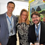 Bruno Reis, do RIOgaleão, Corinna Keller, da CNN, e Gilson Lira, da Embratur